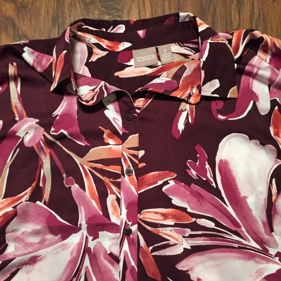 NWOT Chico’s Juniors Floral Blouse - Picture 3 of 3
